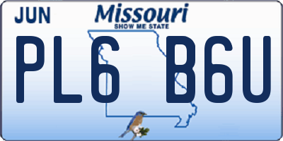 MO license plate PL6B6U