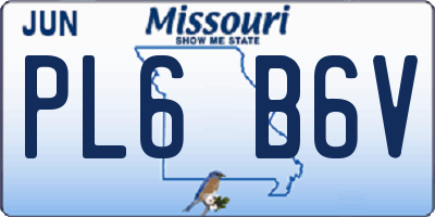 MO license plate PL6B6V