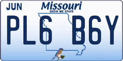 MO license plate PL6B6Y