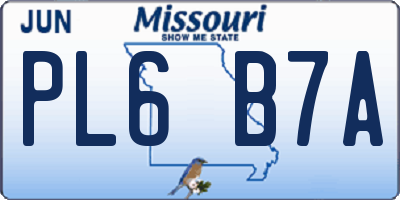 MO license plate PL6B7A
