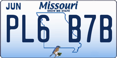 MO license plate PL6B7B