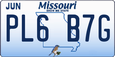 MO license plate PL6B7G