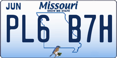 MO license plate PL6B7H