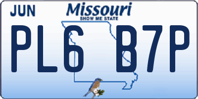 MO license plate PL6B7P