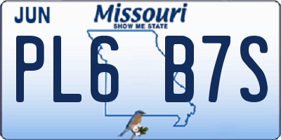 MO license plate PL6B7S