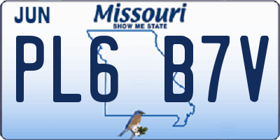 MO license plate PL6B7V