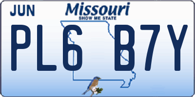 MO license plate PL6B7Y