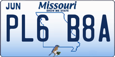 MO license plate PL6B8A