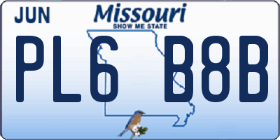 MO license plate PL6B8B