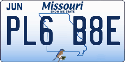 MO license plate PL6B8E