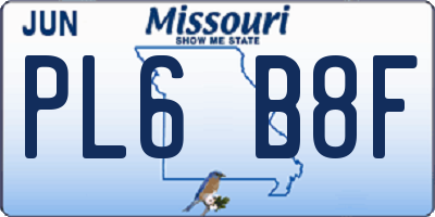 MO license plate PL6B8F