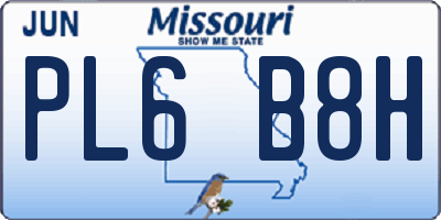 MO license plate PL6B8H