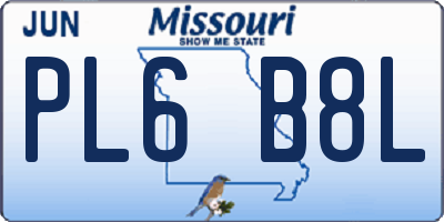 MO license plate PL6B8L