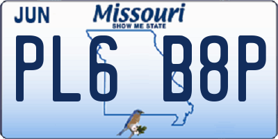 MO license plate PL6B8P