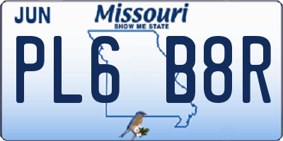 MO license plate PL6B8R
