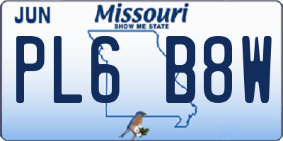 MO license plate PL6B8W