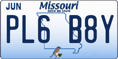 MO license plate PL6B8Y