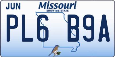 MO license plate PL6B9A