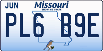 MO license plate PL6B9E