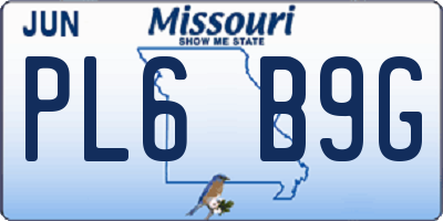 MO license plate PL6B9G