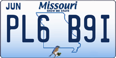 MO license plate PL6B9I
