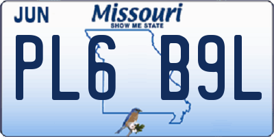 MO license plate PL6B9L