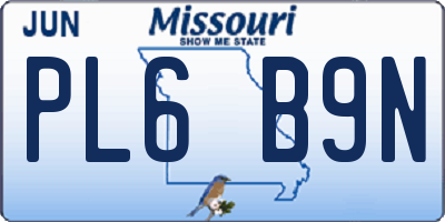 MO license plate PL6B9N