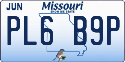 MO license plate PL6B9P