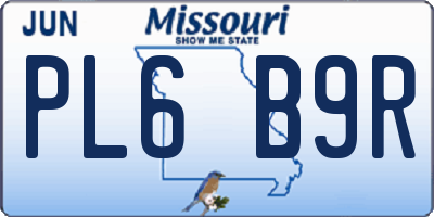 MO license plate PL6B9R