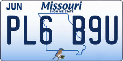 MO license plate PL6B9U