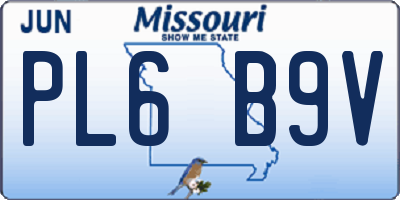 MO license plate PL6B9V