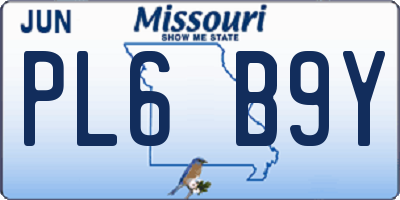 MO license plate PL6B9Y