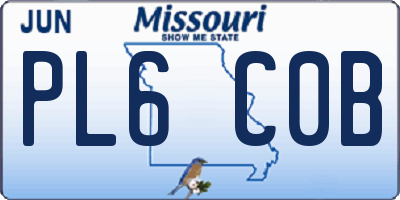 MO license plate PL6C0B