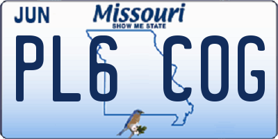 MO license plate PL6C0G