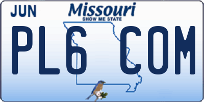 MO license plate PL6C0M