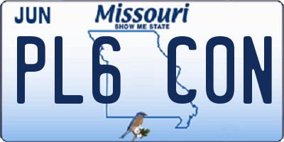 MO license plate PL6C0N