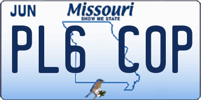 MO license plate PL6C0P