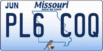 MO license plate PL6C0Q