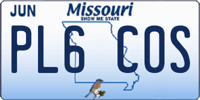 MO license plate PL6C0S