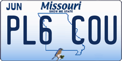 MO license plate PL6C0U