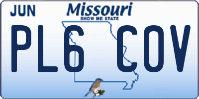 MO license plate PL6C0V