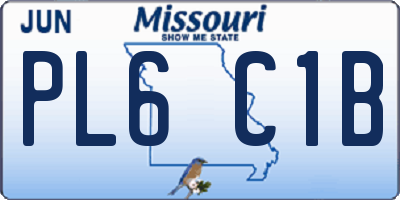 MO license plate PL6C1B