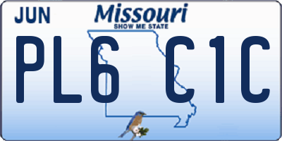 MO license plate PL6C1C