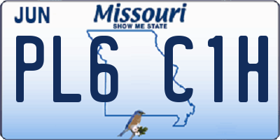 MO license plate PL6C1H