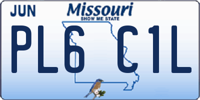 MO license plate PL6C1L