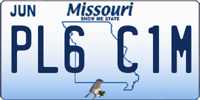 MO license plate PL6C1M
