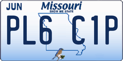 MO license plate PL6C1P