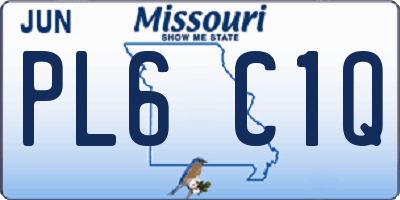 MO license plate PL6C1Q