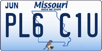 MO license plate PL6C1U