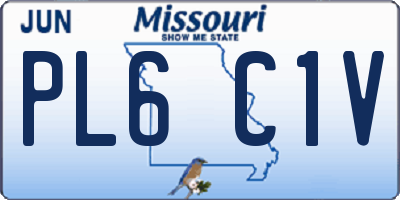 MO license plate PL6C1V
